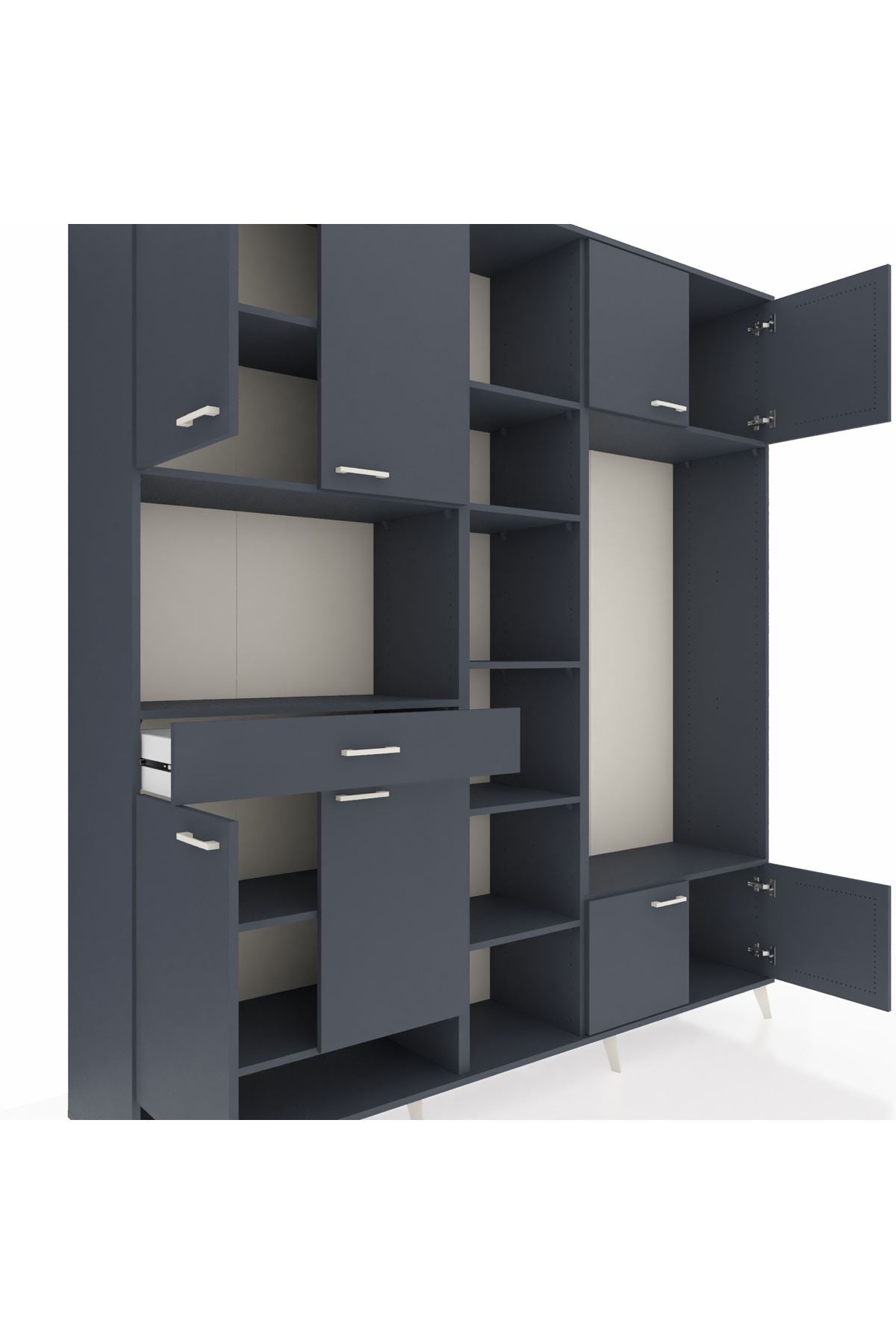 Hyperion Dolap 12 Raflı Tek Çekmeceli 8 Kapaklı 220x44x243 - S553M044V17B