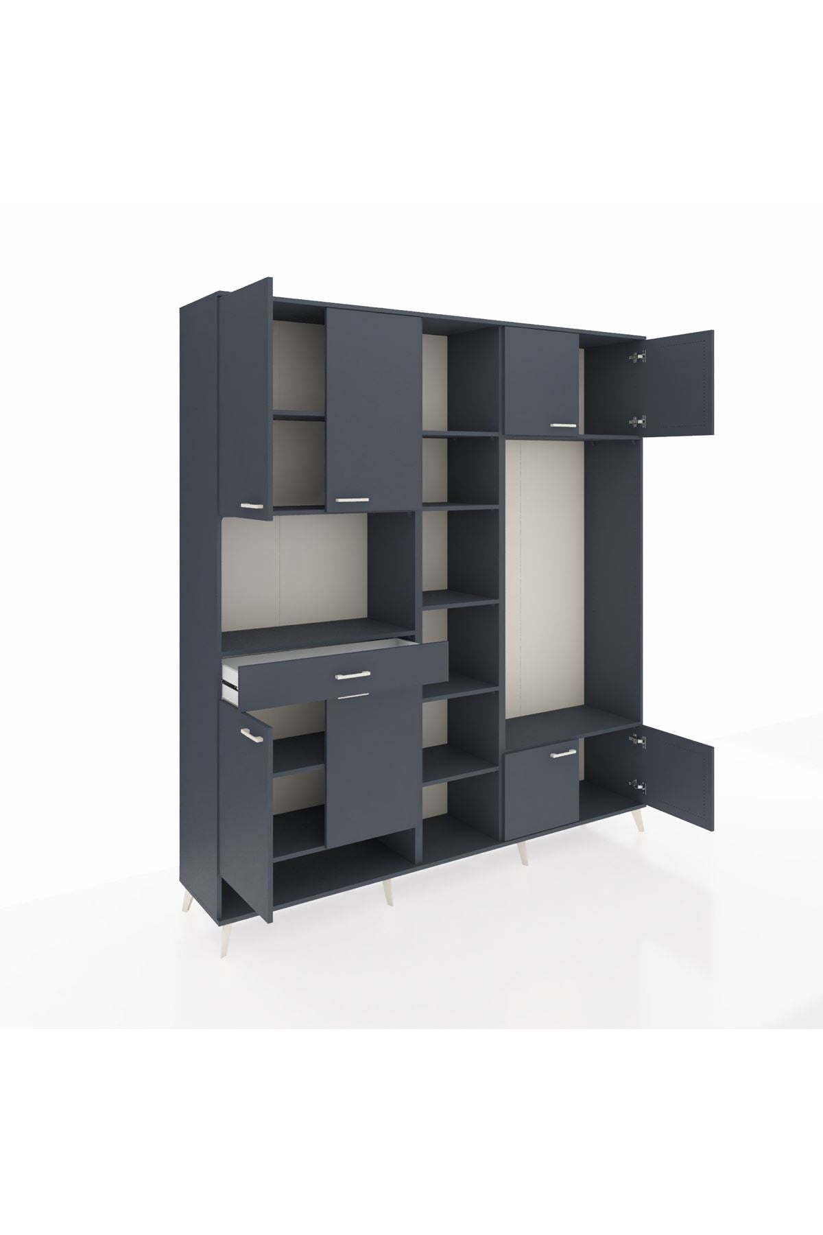 Hyperion Dolap 12 Raflı Tek Çekmeceli 8 Kapaklı 220x44x243 - S553M044V17B