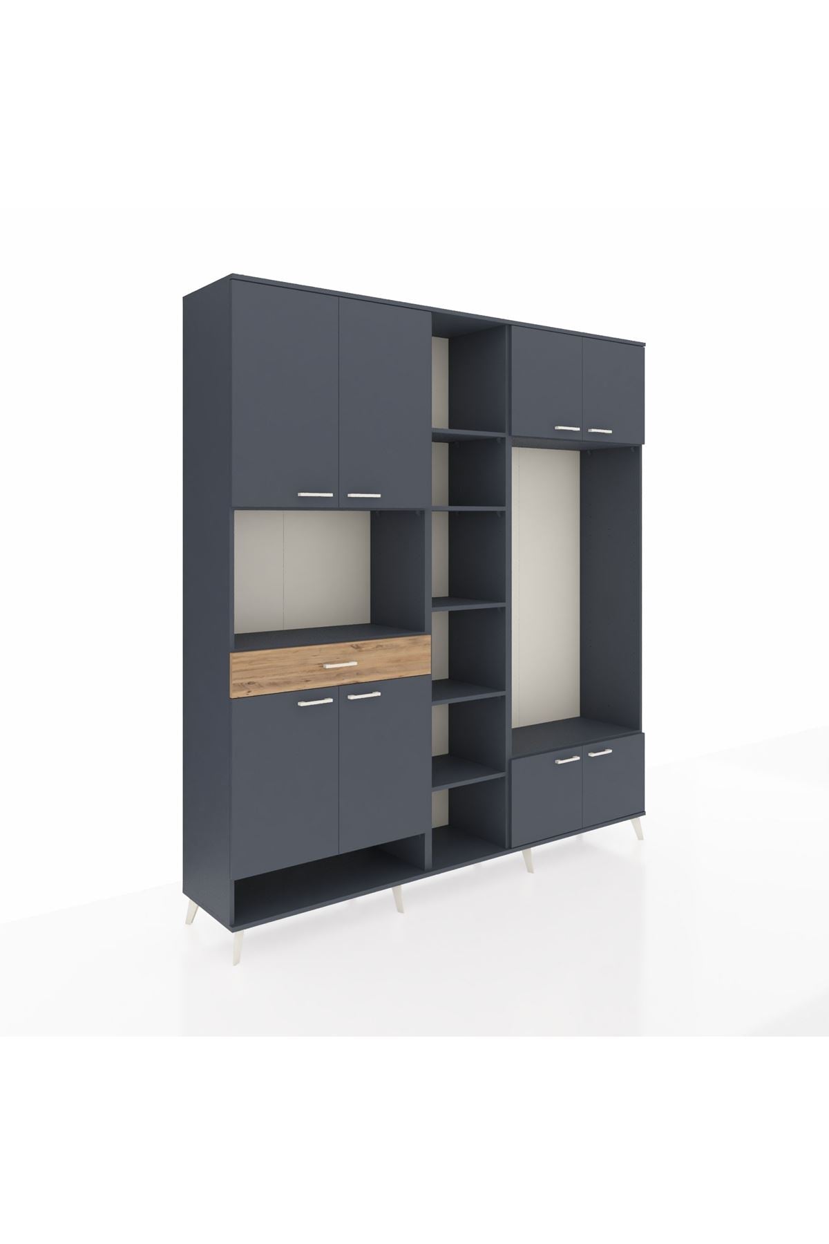 Hyperion Dolap 12 Raflı Tek Çekmeceli 8 Kapaklı 220x44x243 - S553M044V18B