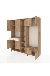 Hyperion Dolap 12 Raflı Tek Çekmeceli 8 Kapaklı 220x44x243 - S553M044V19B