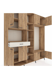 Hyperion Dolap 12 Raflı Tek Çekmeceli 8 Kapaklı 220x44x243 - S553M044V19B