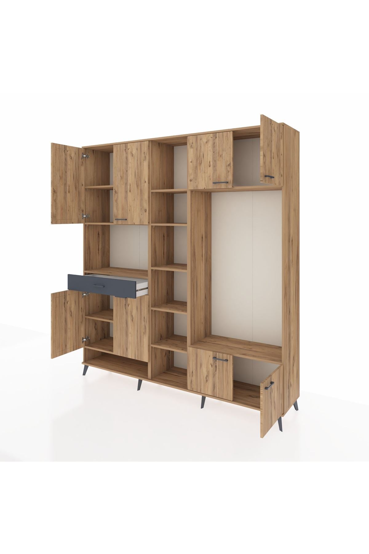 Hyperion Dolap 12 Raflı Tek Çekmeceli 8 Kapaklı 220x44x243 - S553M044V20B