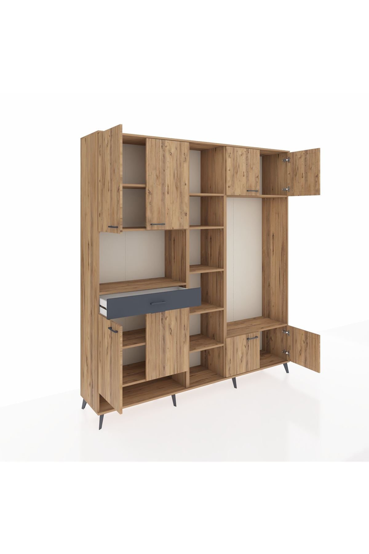 Hyperion Dolap 12 Raflı Tek Çekmeceli 8 Kapaklı 220x44x243 - S553M044V20B