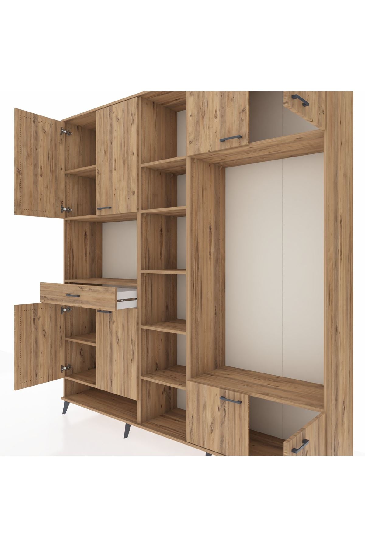 Hyperion Dolap 12 Raflı Tek Çekmeceli 8 Kapaklı 220x44x243 - S553M044V21B