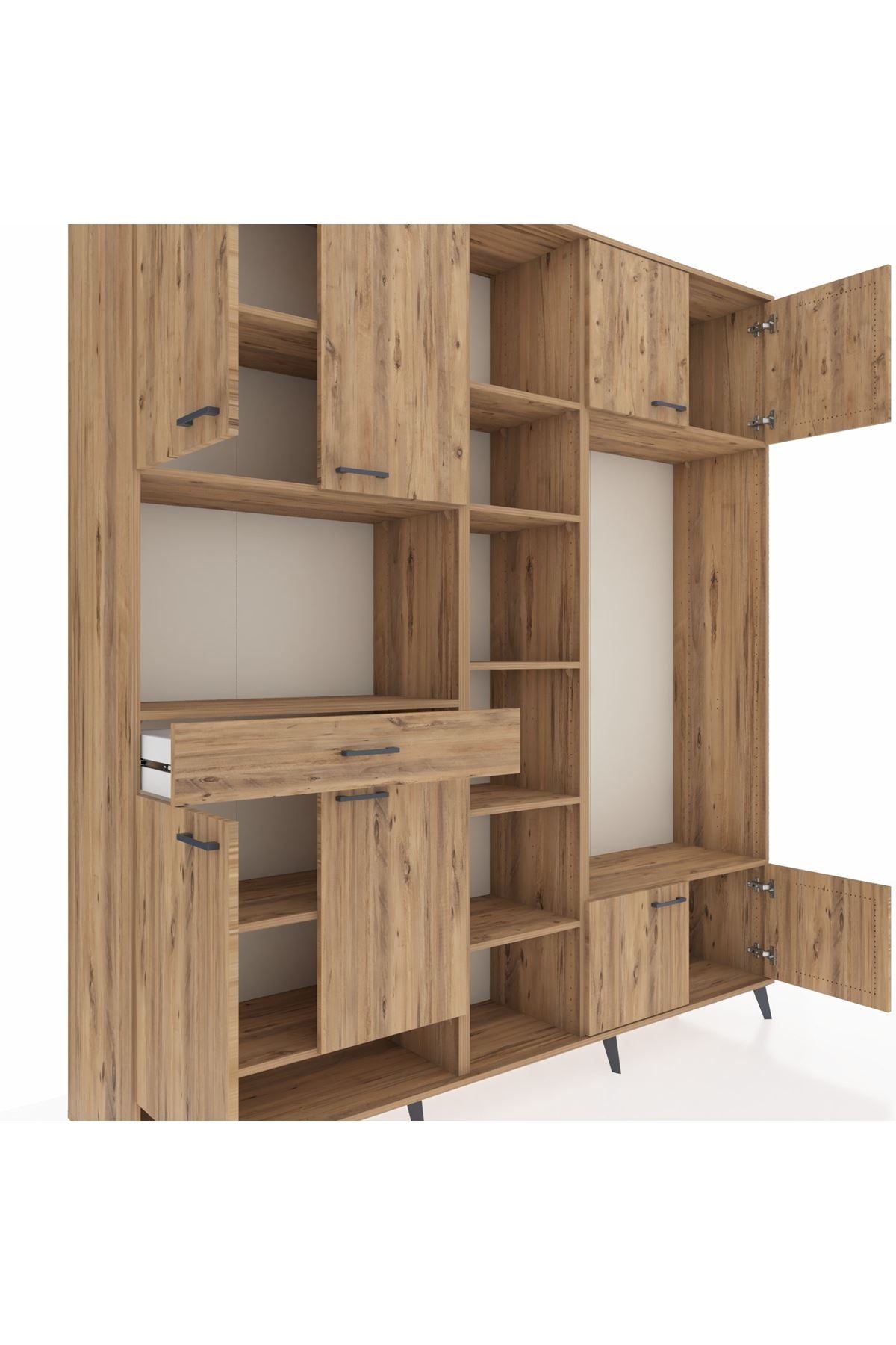 Hyperion Dolap 12 Raflı Tek Çekmeceli 8 Kapaklı 220x44x243 - S553M044V21B