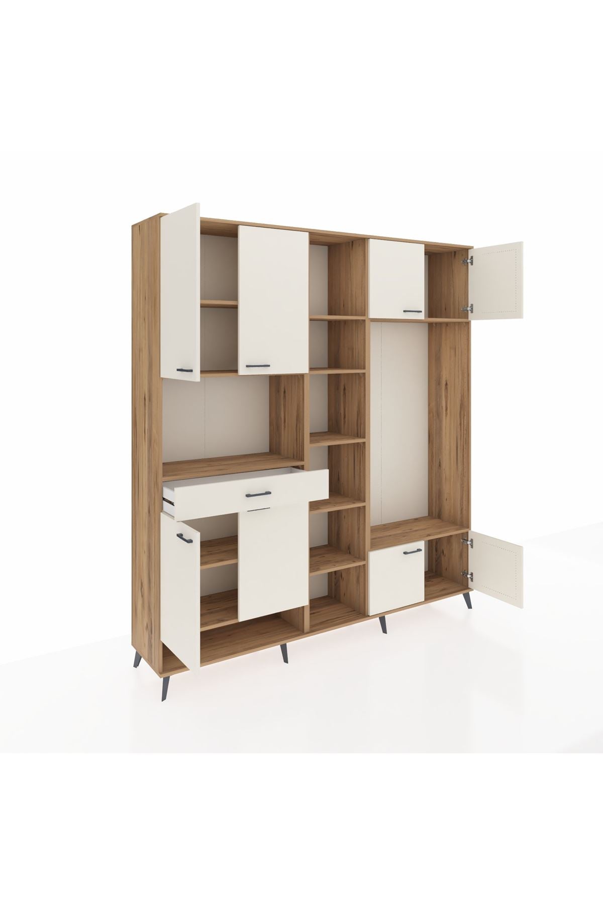 Hyperion Dolap 12 Raflı Tek Çekmeceli 8 Kapaklı 220x44x243 - S553M044V22B