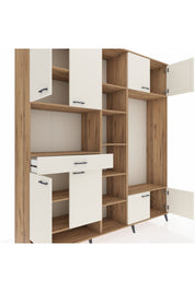 Hyperion Dolap 12 Raflı Tek Çekmeceli 8 Kapaklı 220x44x243 - S553M044V22B