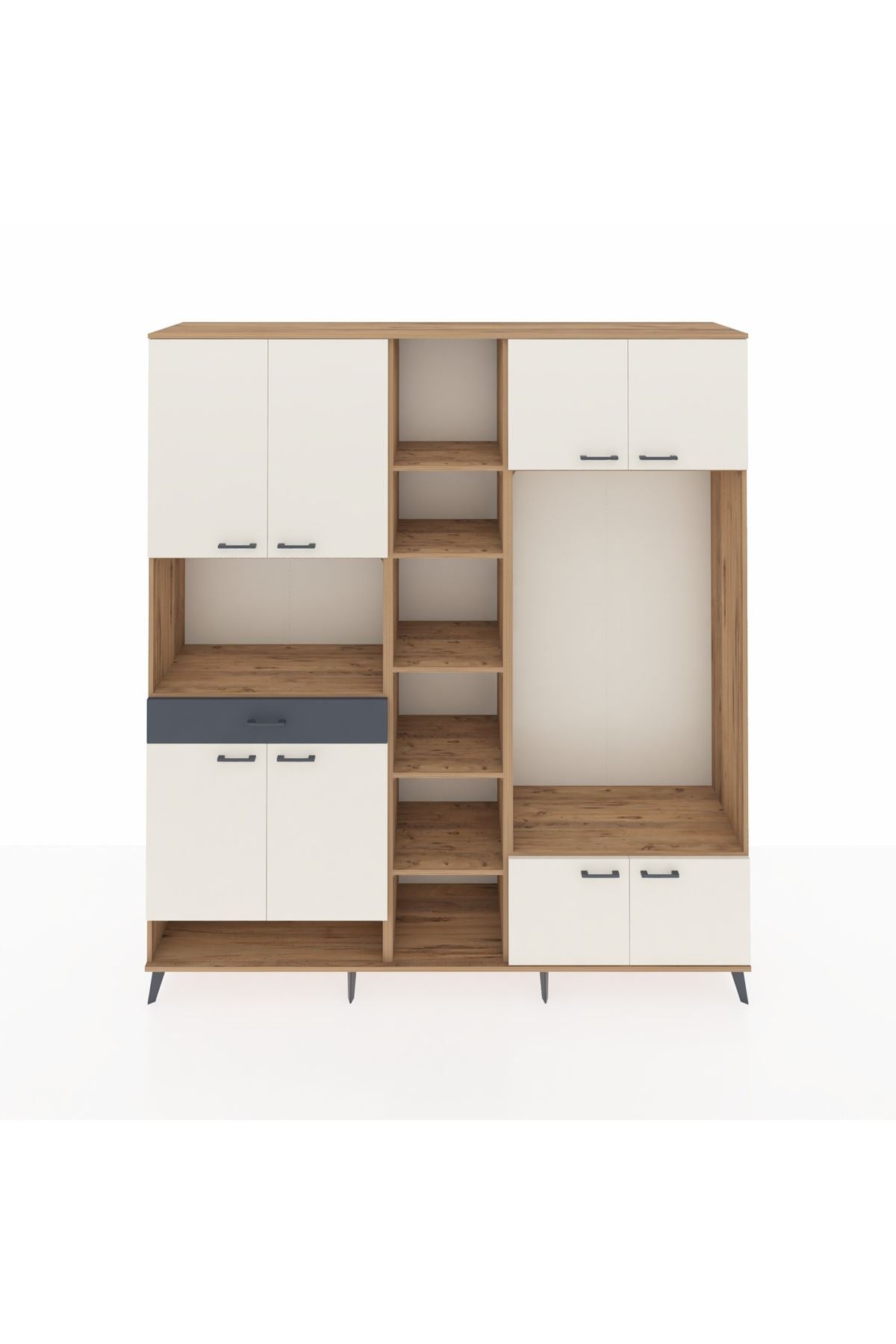 Hyperion Dolap 12 Raflı Tek Çekmeceli 8 Kapaklı 220x44x243 - S553M044V23B