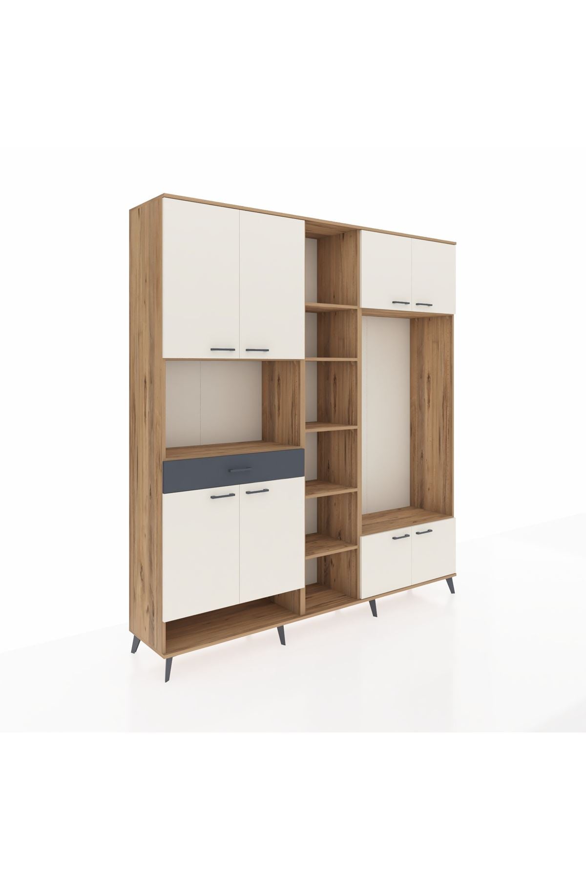 Hyperion Dolap 12 Raflı Tek Çekmeceli 8 Kapaklı 220x44x243 - S553M044V23B