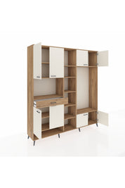 Hyperion Dolap 12 Raflı Tek Çekmeceli 8 Kapaklı 220x44x243 Çam-Aytaşı/Çam