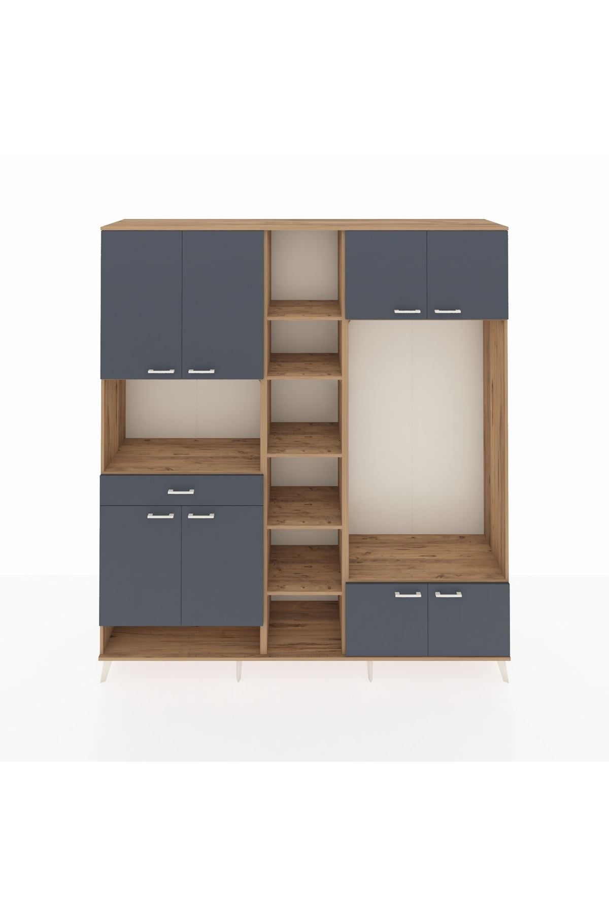 Hyperion Dolap 12 Raflı Tek Çekmeceli 8 Kapaklı 220x44x243 - S553M044V26B