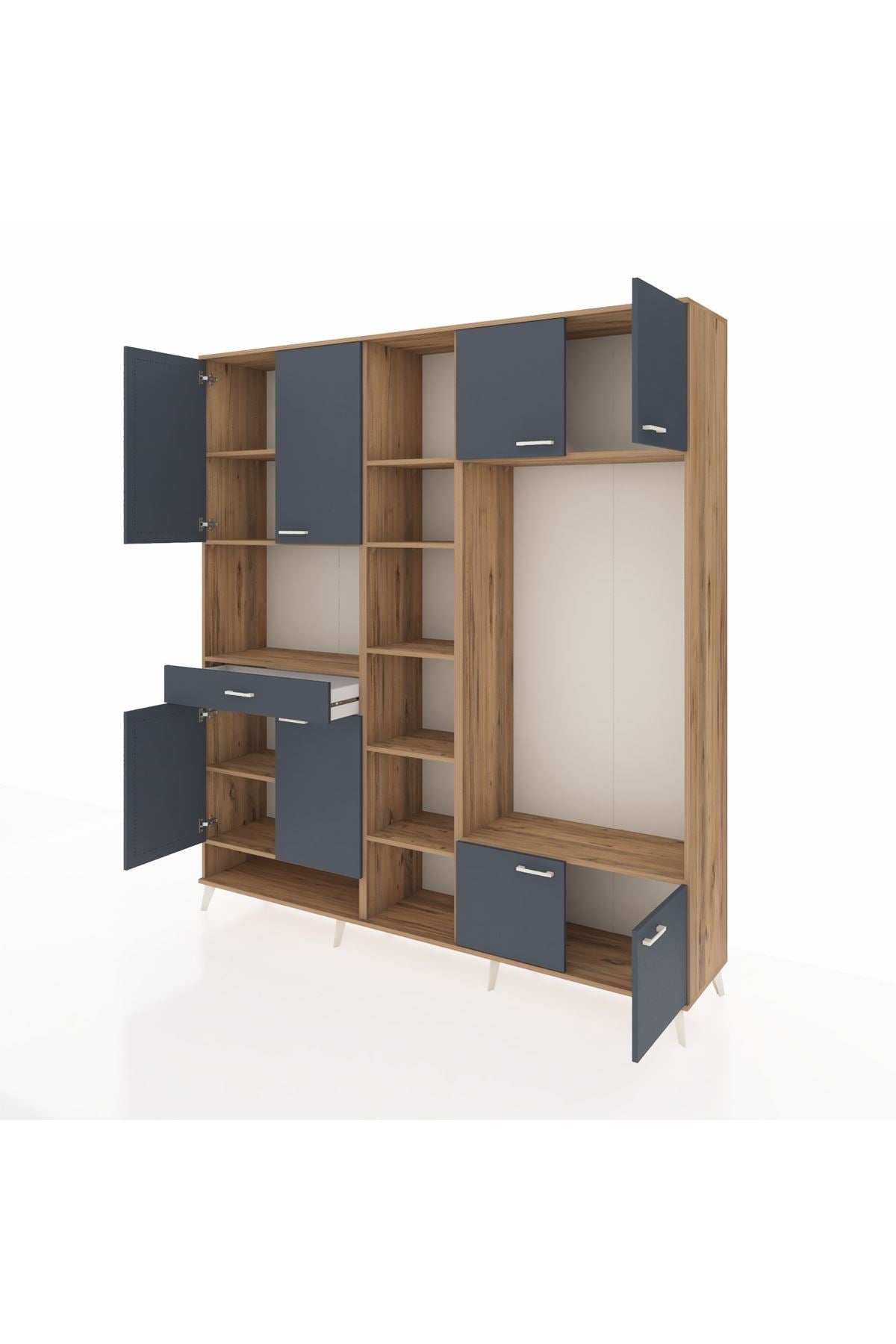 Hyperion Dolap 12 Raflı Tek Çekmeceli 8 Kapaklı 220x44x243 - S553M044V26B