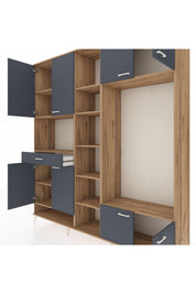 Hyperion Dolap 12 Raflı Tek Çekmeceli 8 Kapaklı 220x44x243 - S553M044V26B