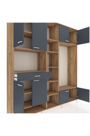 Hyperion Dolap 12 Raflı Tek Çekmeceli 8 Kapaklı 220x44x243 - S553M044V26B