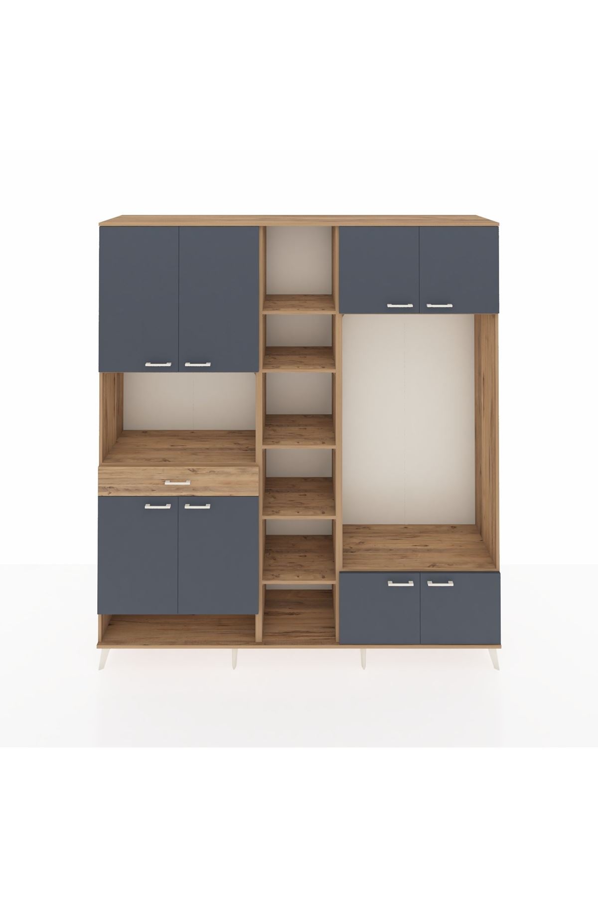 Hyperion Dolap 12 Raflı Tek Çekmeceli 8 Kapaklı 220x44x243 - S553M044V27B