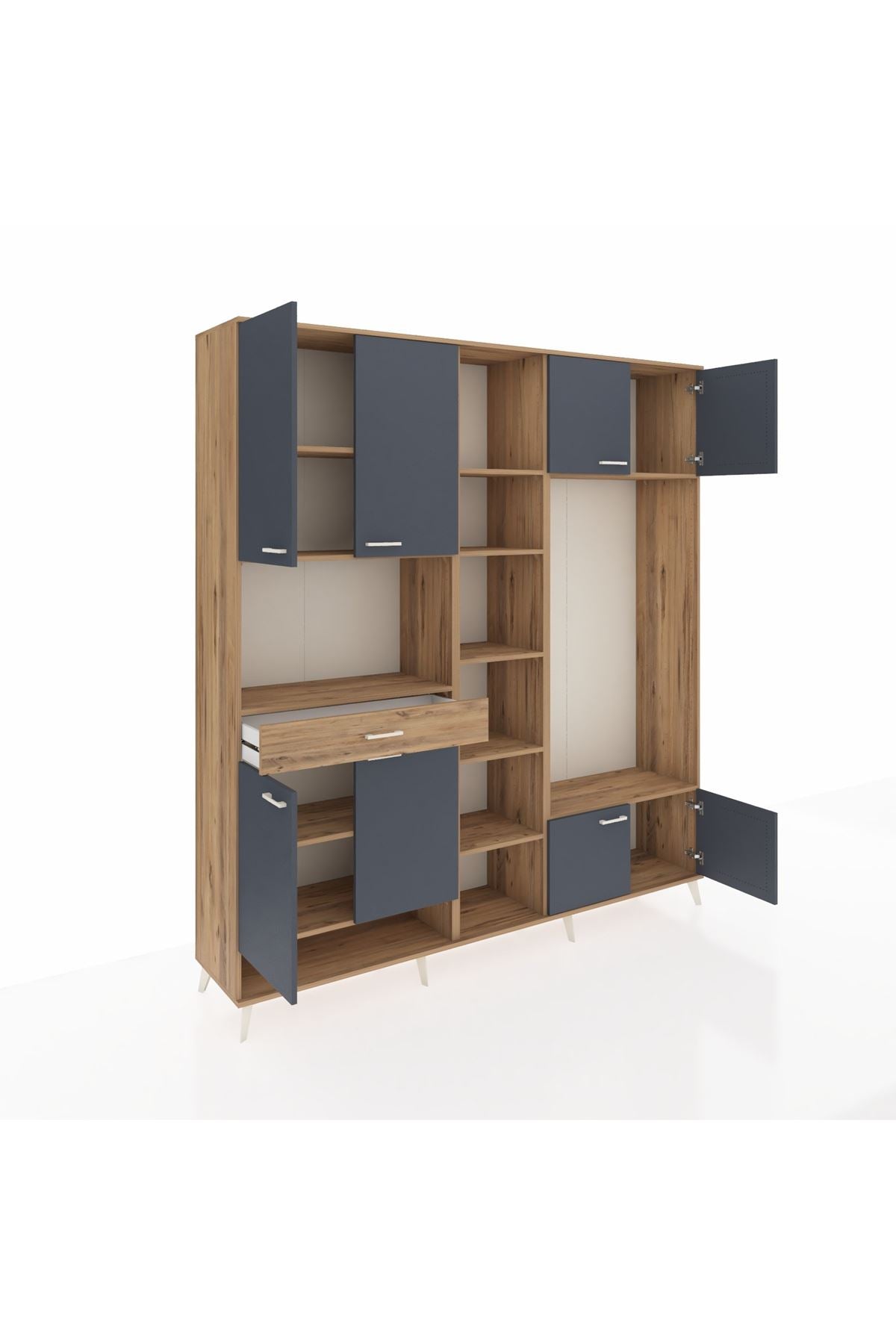 Hyperion Dolap 12 Raflı Tek Çekmeceli 8 Kapaklı 220x44x243 - S553M044V27B