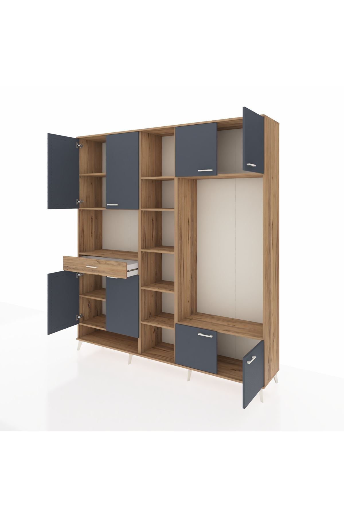 Hyperion Dolap 12 Raflı Tek Çekmeceli 8 Kapaklı 220x44x243 - S553M044V27B