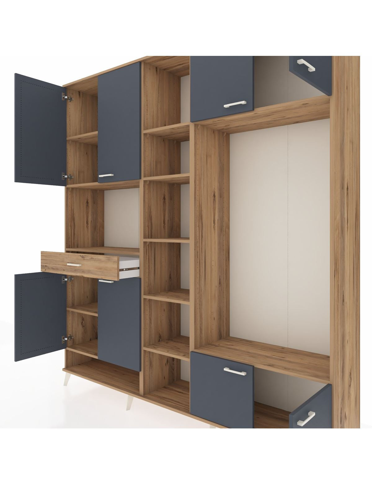 Hyperion Dolap 12 Raflı Tek Çekmeceli 8 Kapaklı 220x44x243 - S553M044V27B