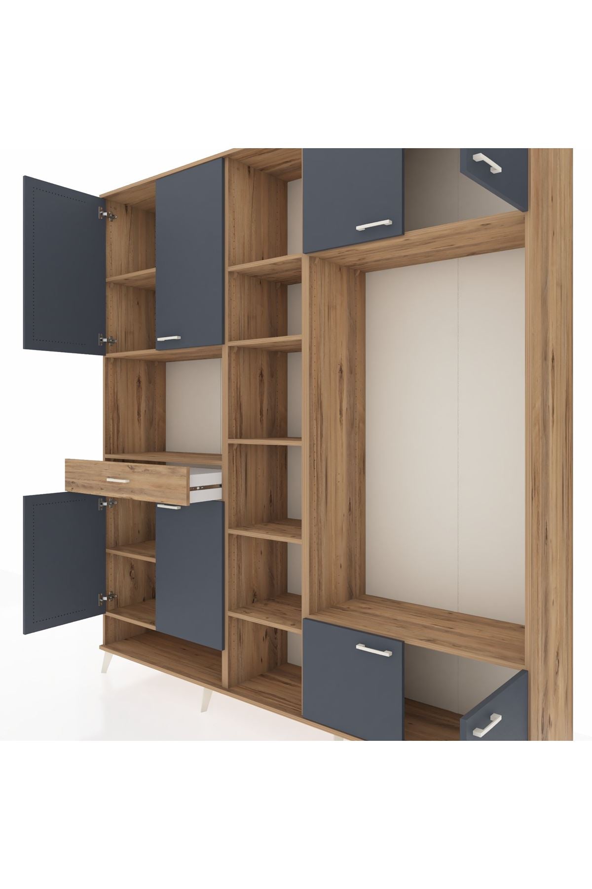 Hyperion Dolap 12 Raflı Tek Çekmeceli 8 Kapaklı 220x44x243 - S553M044V27B