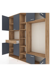 Hyperion Dolap 12 Raflı Tek Çekmeceli 8 Kapaklı 220x44x243 - S553M044V27B