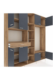 Hyperion Dolap 12 Raflı Tek Çekmeceli 8 Kapaklı 220x44x243 - S553M044V27B