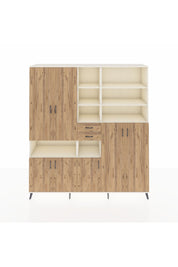 Hyperion Dolap 17 Raflı 2 Çekmeceli 7 Kapaklı 220x44x243 Aytaşı-Çam/Çam