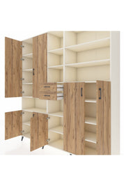 Hyperion Dolap 17 Raflı 2 Çekmeceli 7 Kapaklı 220x44x243 Aytaşı-Çam/Çam