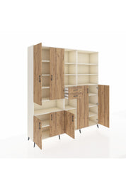 Hyperion Dolap 17 Raflı 2 Çekmeceli 7 Kapaklı 220x44x243 Aytaşı-Çam/Çam