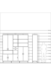 Hyperion Dolap 17 Raflı 2 Çekmeceli 7 Kapaklı 220x44x243 - S553M045V14B