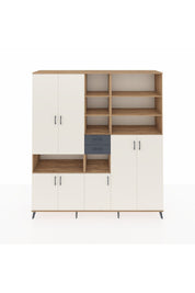 Hyperion Dolap 17 Raflı 2 Çekmeceli 7 Kapaklı 220x44x243 Çam-Aytaşı/Antrasit