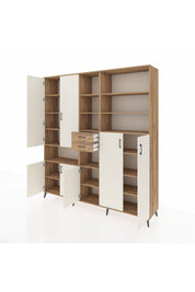 Hyperion Dolap 17 Raflı 2 Çekmeceli 7 Kapaklı 220x44x243 Çam-Aytaşı/Çam