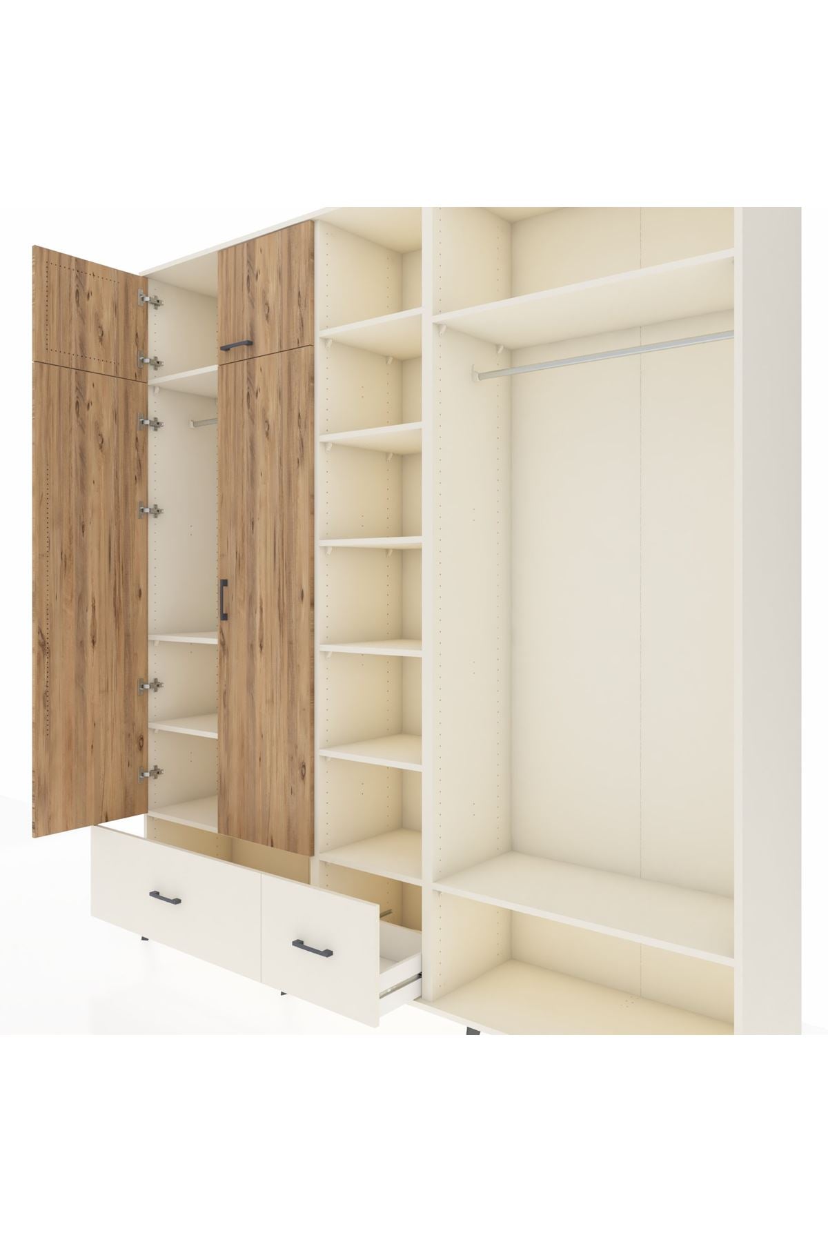 Hyperion Dolap 12 Raflı 2 Çekmeceli 2 Askılı 220x44x243 - S553M046V01B