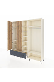 Hyperion Dolap 12 Raflı 2 Çekmeceli 2 Askılı 220x44x243 - S553M046V02B