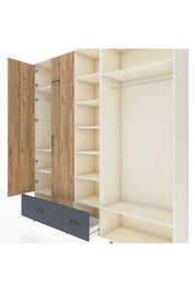 Hyperion Dolap 12 Raflı 2 Çekmeceli 2 Askılı 220x44x243 - S553M046V02B