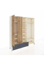 Hyperion Dolap 12 Raflı 2 Çekmeceli 2 Askılı 220x44x243 - S553M046V02B