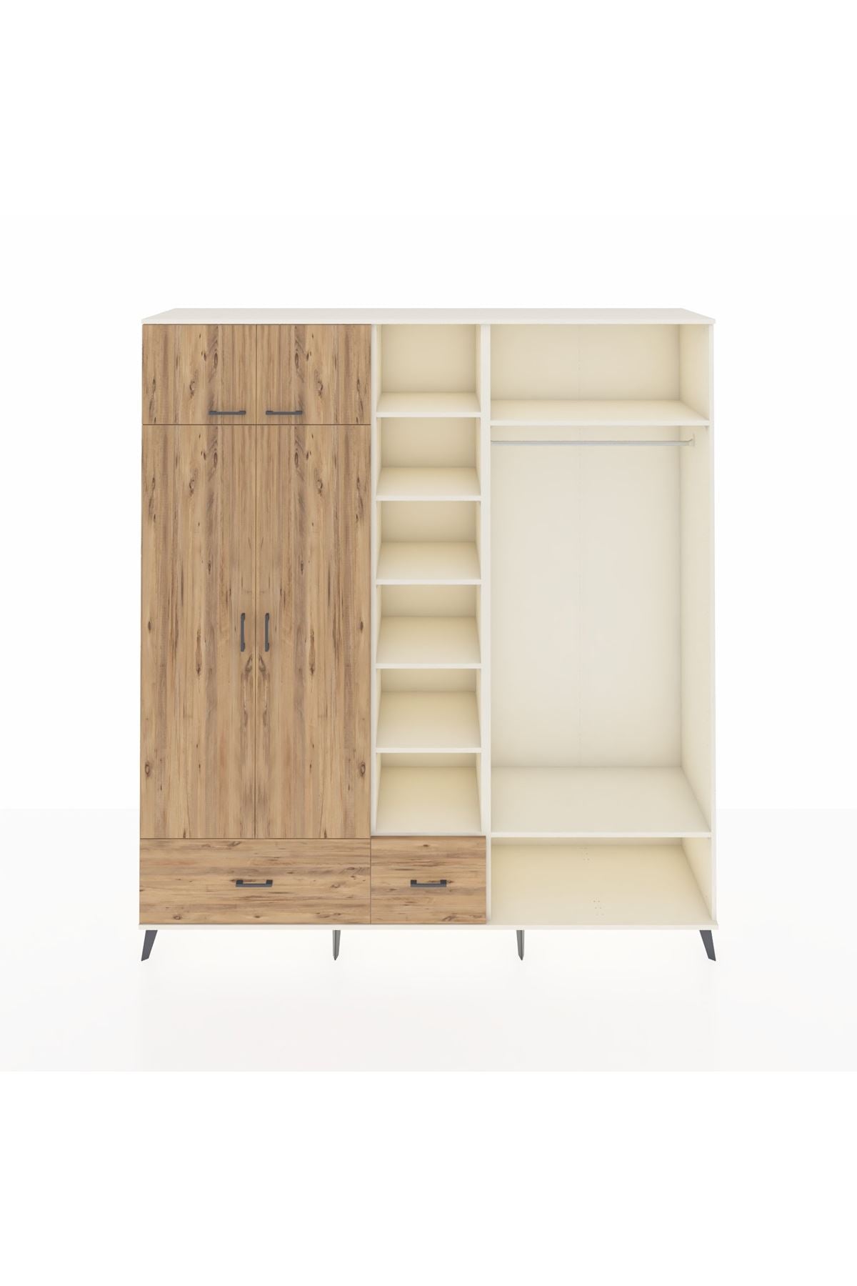 Hyperion Dolap 12 Raflı 2 Çekmeceli 2 Askılı 220x44x243 - S553M046V03B