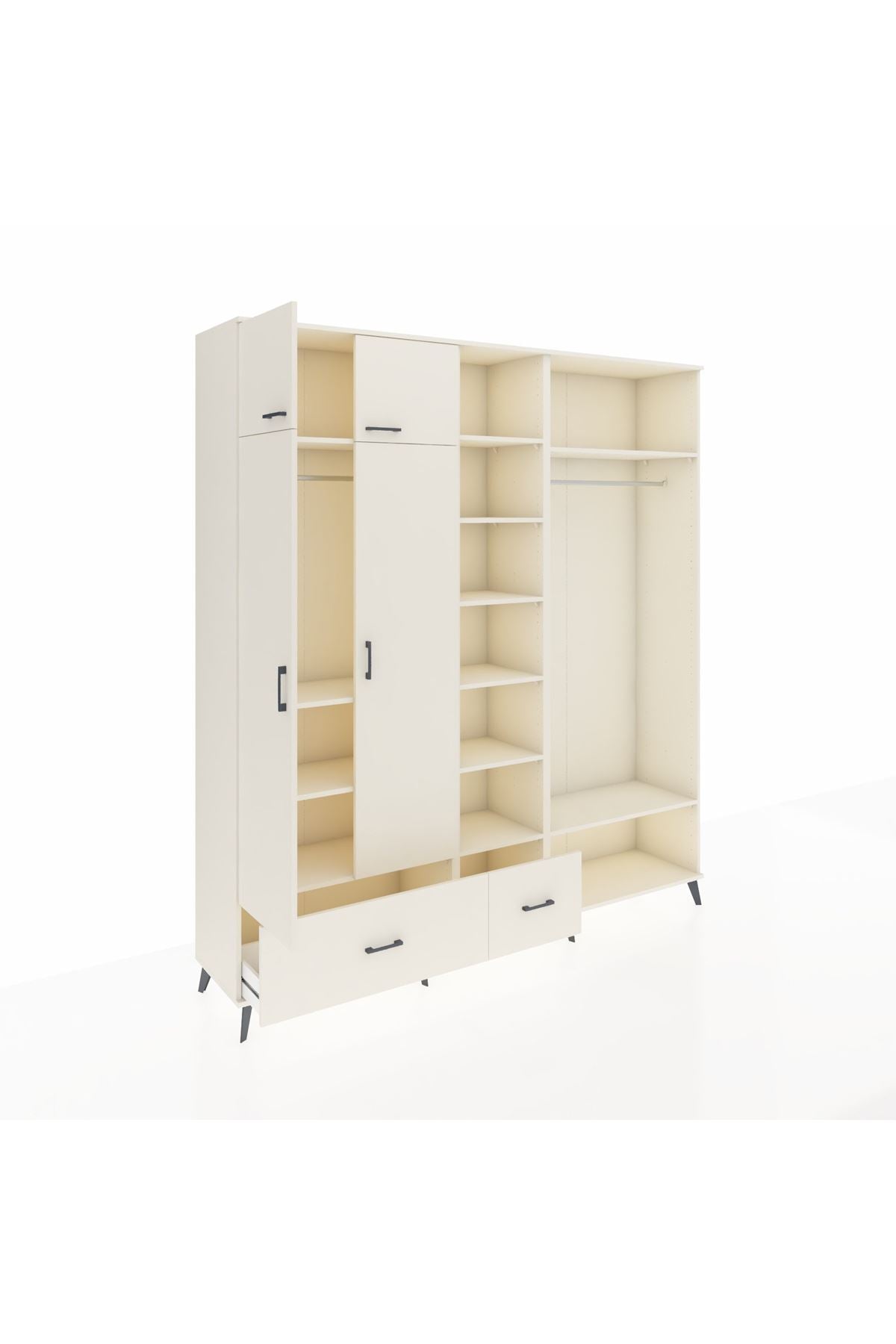 Hyperion Dolap 12 Raflı 2 Çekmeceli 2 Askılı 220x44x243 - S553M046V04B