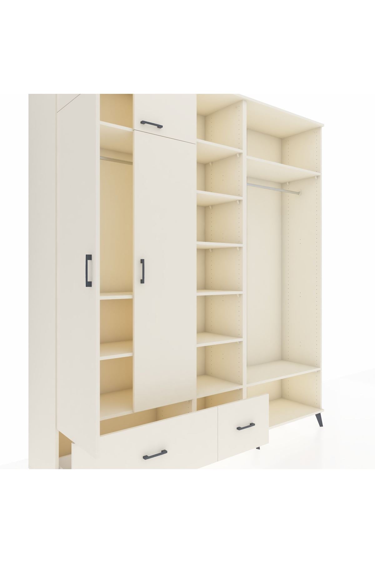 Hyperion Dolap 12 Raflı 2 Çekmeceli 2 Askılı 220x44x243 - S553M046V04B