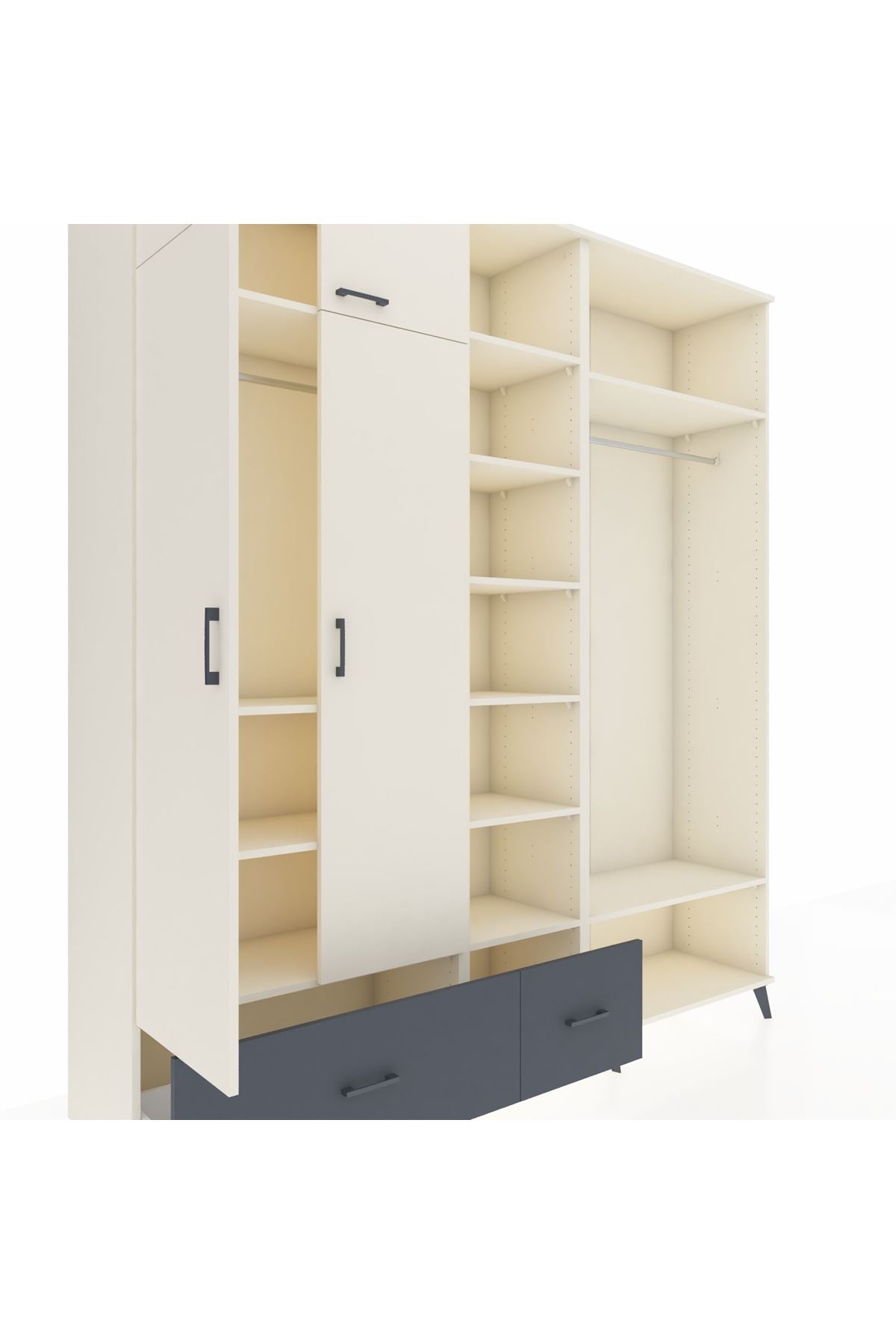 Hyperion Dolap 12 Raflı 2 Çekmeceli 2 Askılı 220x44x243 - S553M046V05B