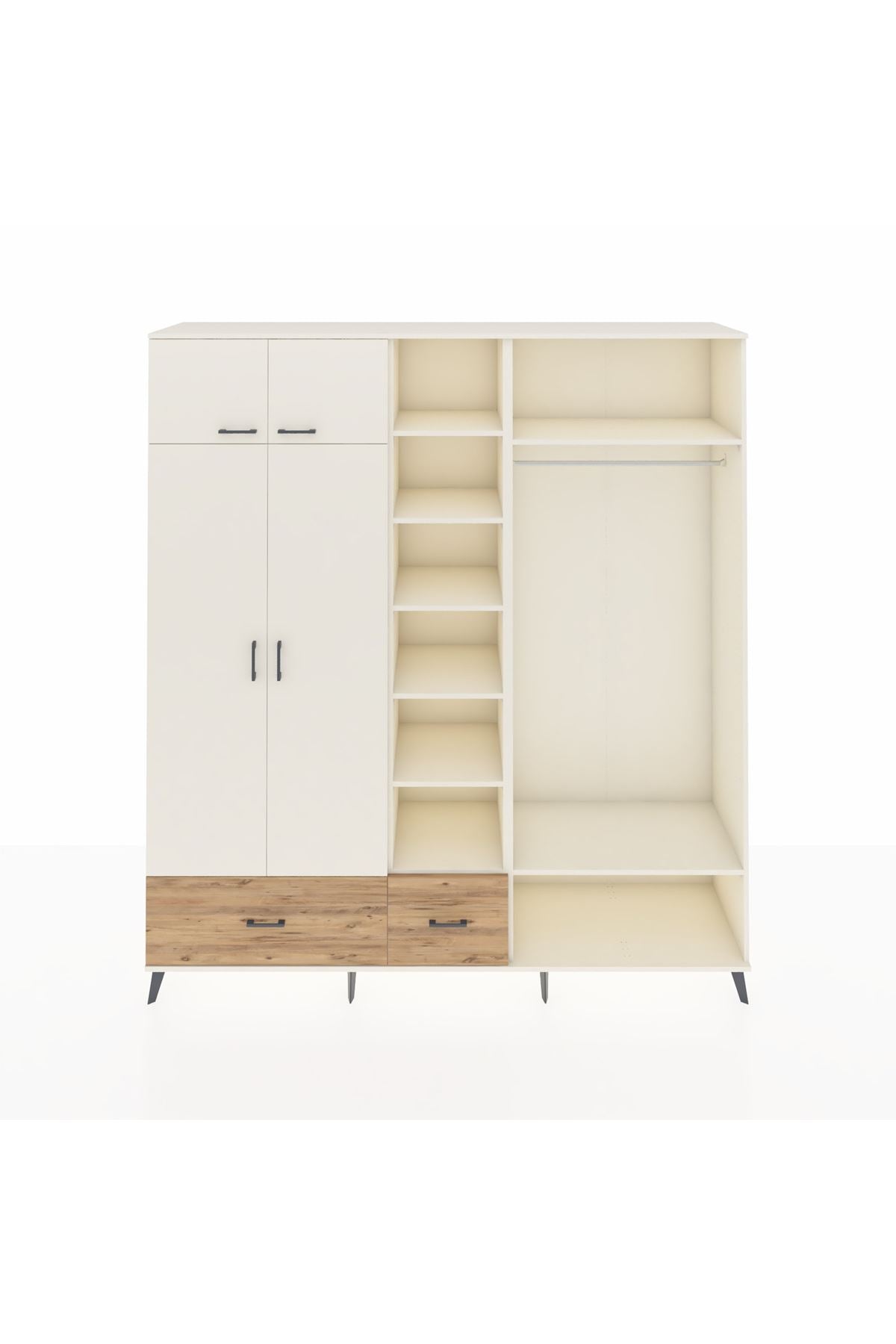 Hyperion Dolap 12 Raflı 2 Çekmeceli 2 Askılı 220x44x243 - S553M046V06B