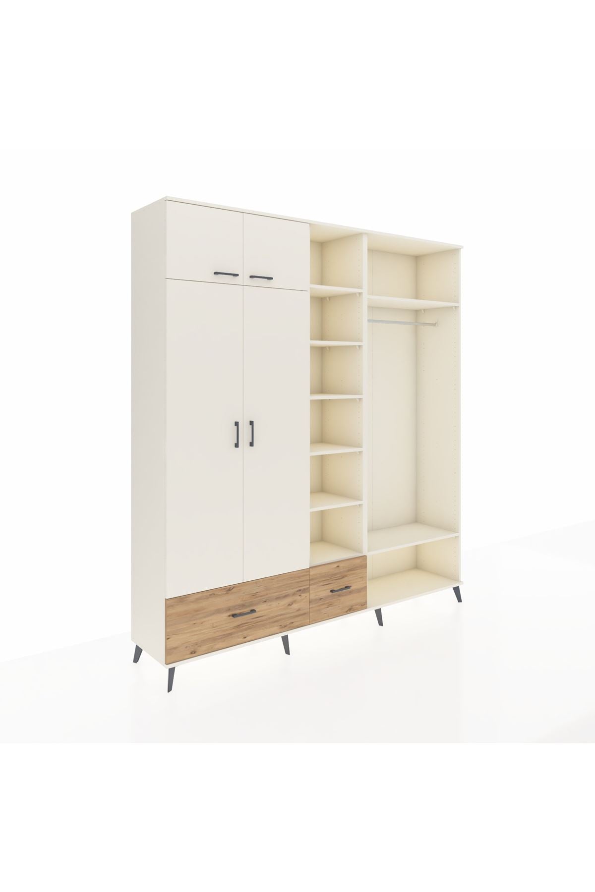 Hyperion Dolap 12 Raflı 2 Çekmeceli 2 Askılı 220x44x243 - S553M046V06B