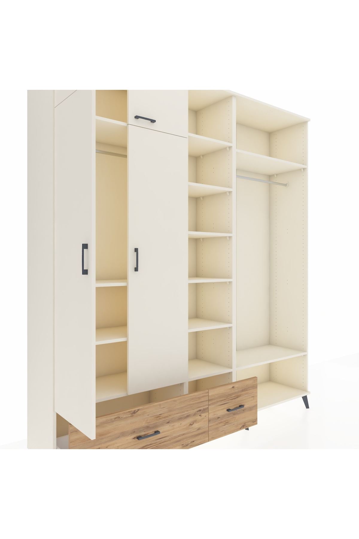 Hyperion Dolap 12 Raflı 2 Çekmeceli 2 Askılı 220x44x243 - S553M046V06B