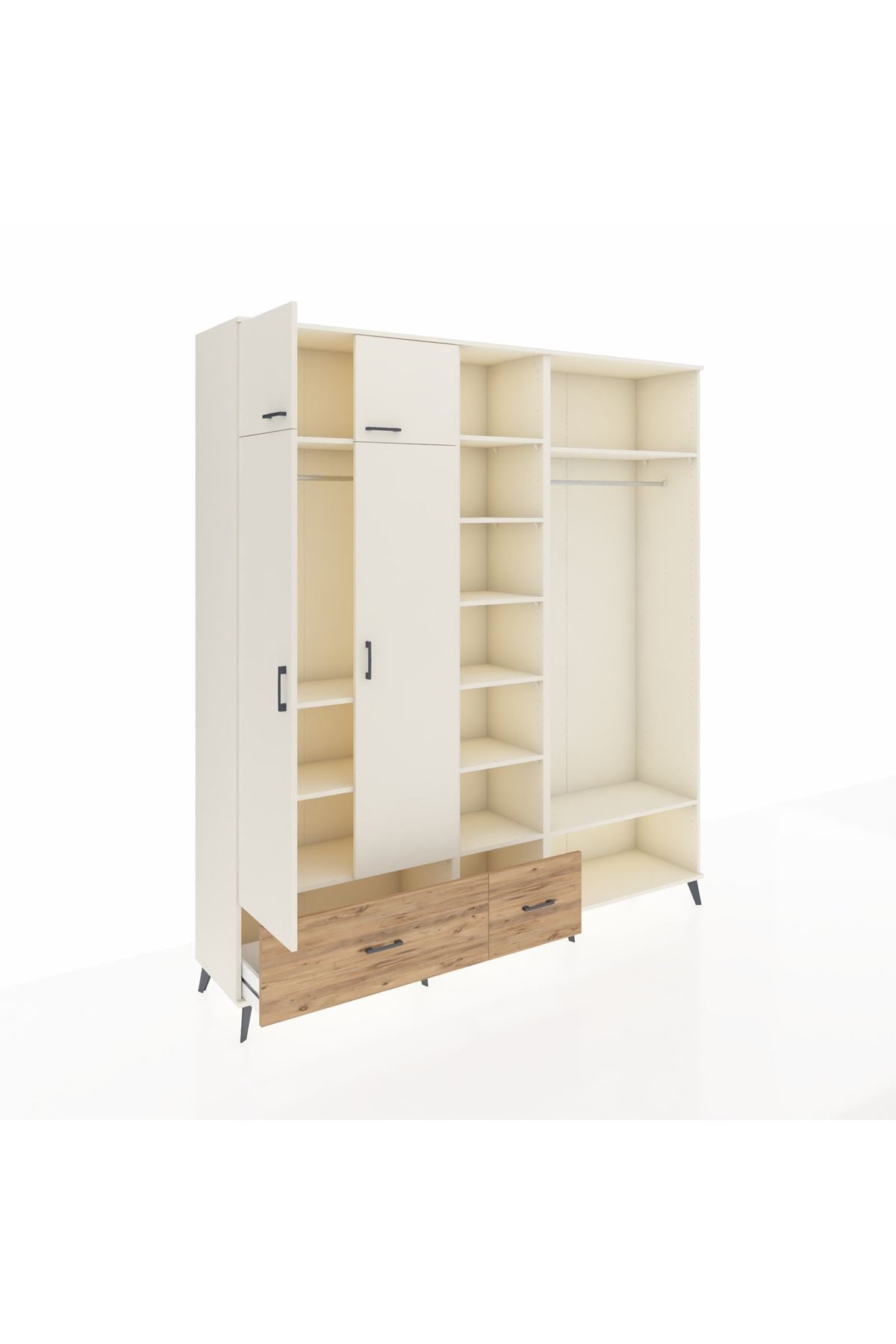 Hyperion Dolap 12 Raflı 2 Çekmeceli 2 Askılı 220x44x243 - S553M046V06B