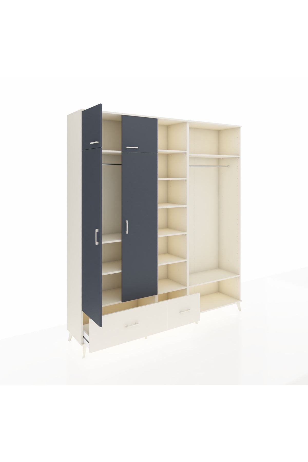 Hyperion Dolap 12 Raflı 2 Çekmeceli 2 Askılı 220x44x243 - S553M046V07B