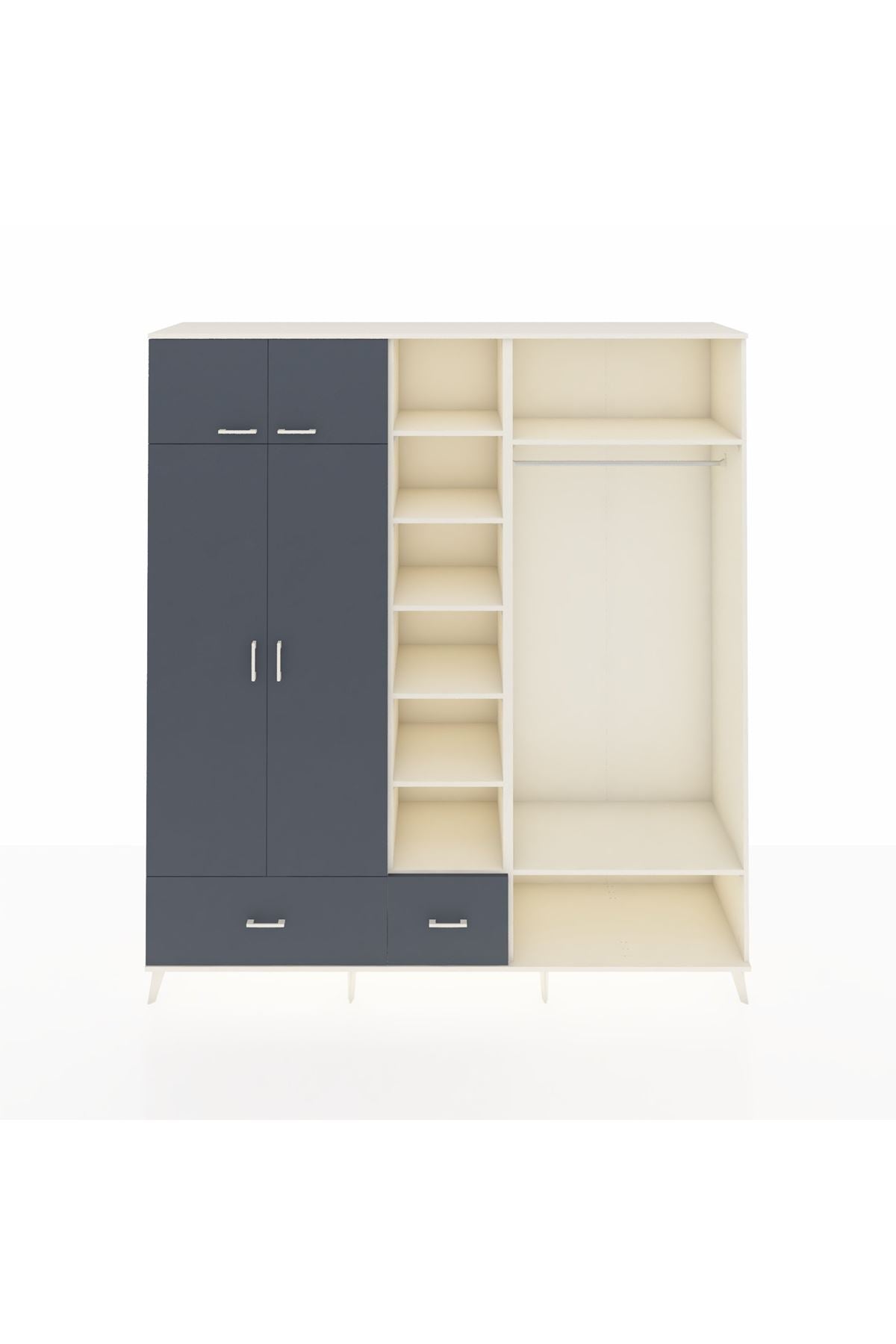 Hyperion Dolap 12 Raflı 2 Çekmeceli 2 Askılı 220x44x243 - S553M046V08B