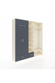 Hyperion Dolap 12 Raflı 2 Çekmeceli 2 Askılı 220x44x243 - S553M046V08B