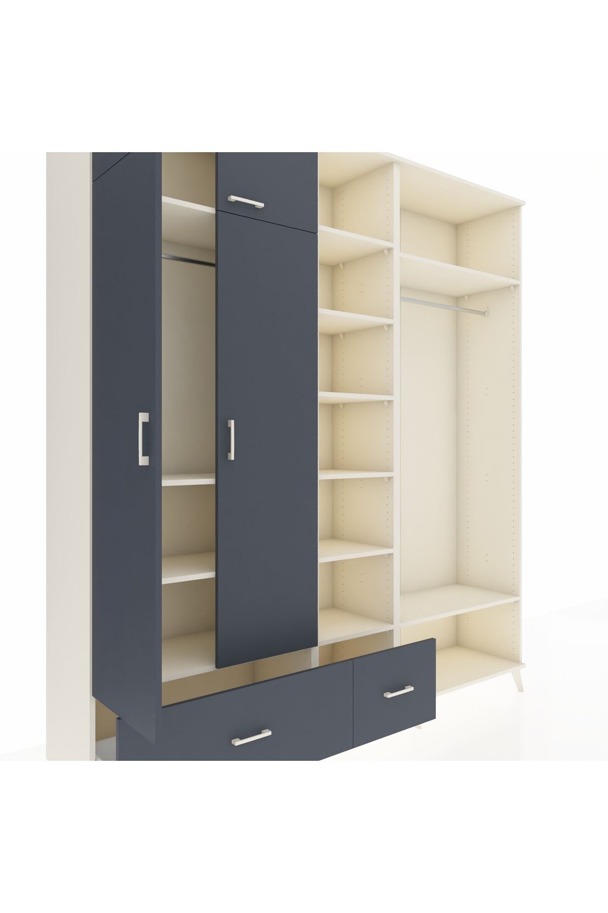 Hyperion Dolap 12 Raflı 2 Çekmeceli 2 Askılı 220x44x243 - S553M046V08B