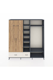 Hyperion Dolap 12 Raflı 2 Çekmeceli 2 Askılı 220x44x243 - S553M046V10B