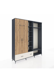 Hyperion Dolap 12 Raflı 2 Çekmeceli 2 Askılı 220x44x243 - S553M046V10B