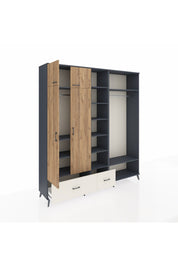 Hyperion Dolap 12 Raflı 2 Çekmeceli 2 Askılı 220x44x243 - S553M046V10B